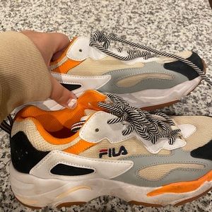 Orange & Black retro filla shoes